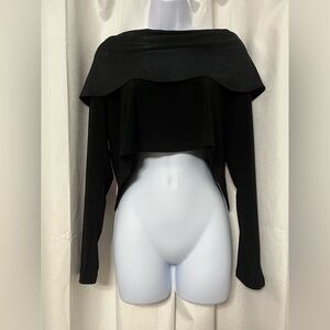 Sympli Women’s Black Long Sleeve Off Shoulder Blouse Size 8